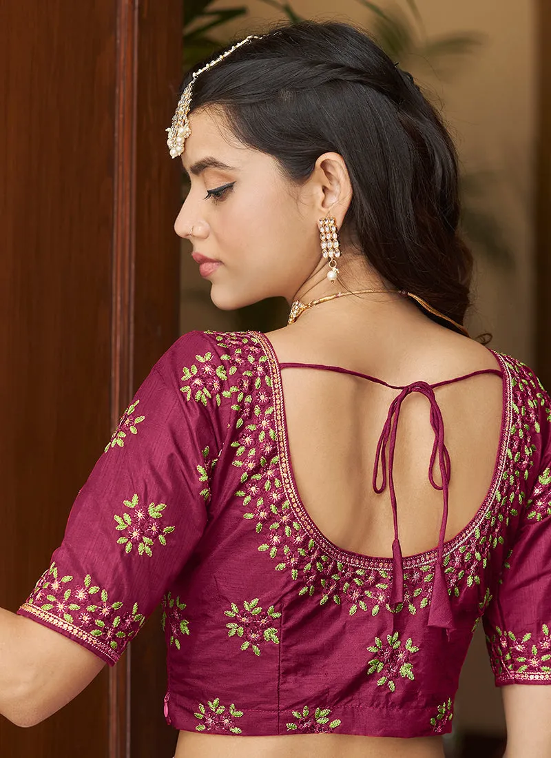 Pink Two Tone Sequence Embroidery Designer Lehenga Choli