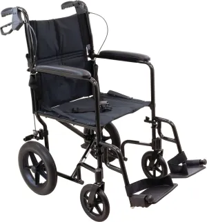ProBasics Aluminum Transport Chair with 12-Inch Wheels, 300 lb Weight Capacity