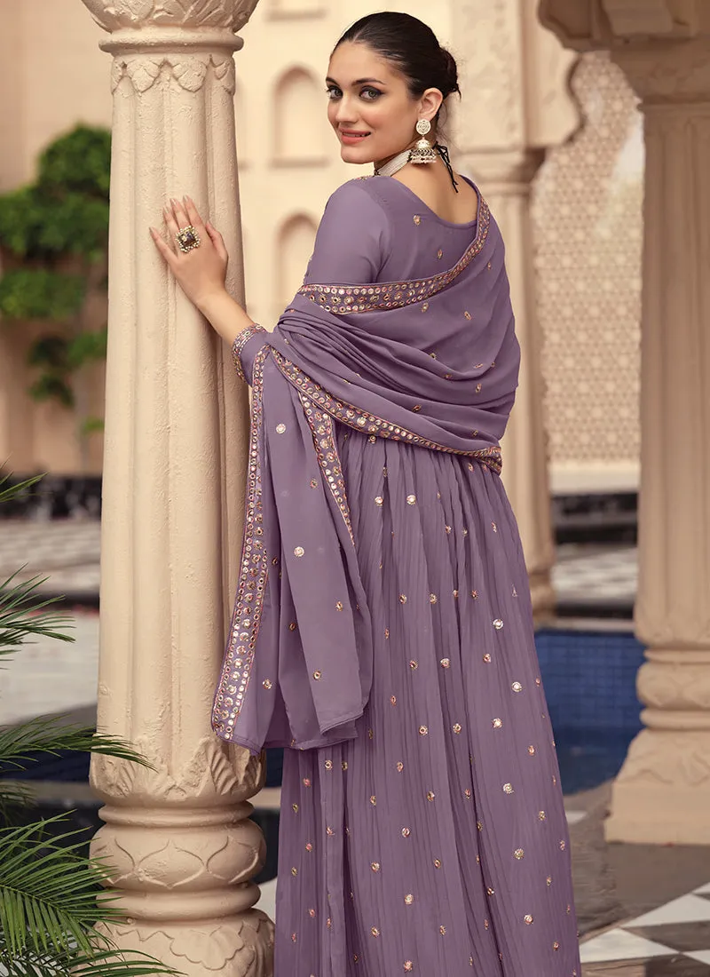 Purple Multi Embroidery Festive Anarkali Suit
