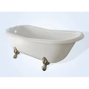 Restoria Imperial 66-inch Slipper Acrylic Clawfoot Tub by Restoria - 7-inch Rim Drillings