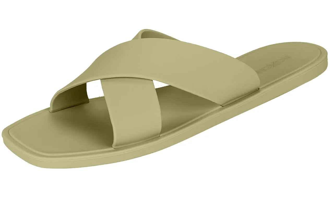 ROXONI Women Slippers Shower Pool Sandals Criss Cross Bathroom Quick Drying Slippers