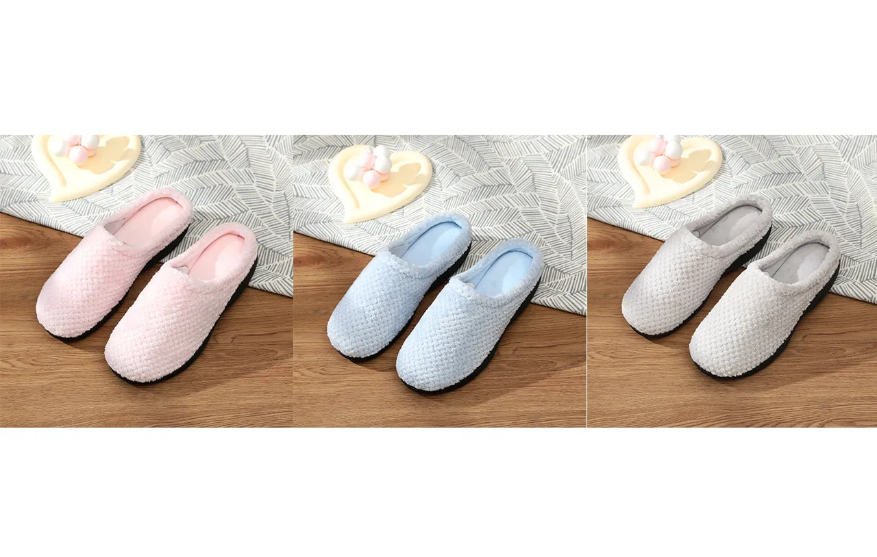 Roxoni Women's Closed Toe Memory Foam Cotton House Slipper