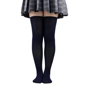 Sexy Black White Striped Long Socks Women Over Knee Thigh High Socks Over The Knee Stockings For Ladies Girls Warm Knee Socks
