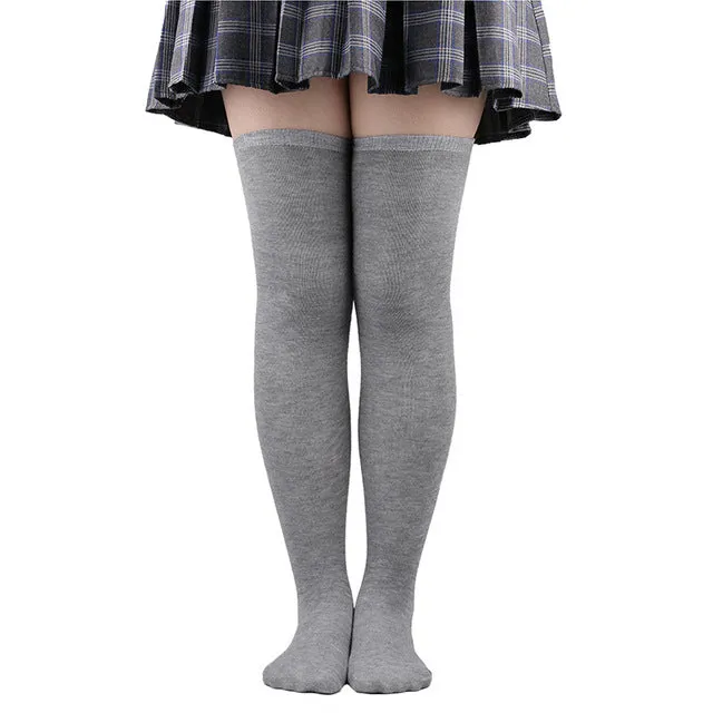 Sexy Black White Striped Long Socks Women Over Knee Thigh High Socks Over The Knee Stockings For Ladies Girls Warm Knee Socks