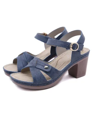 Single Metal Stud Cross Upper Heel Sandals - Siketu