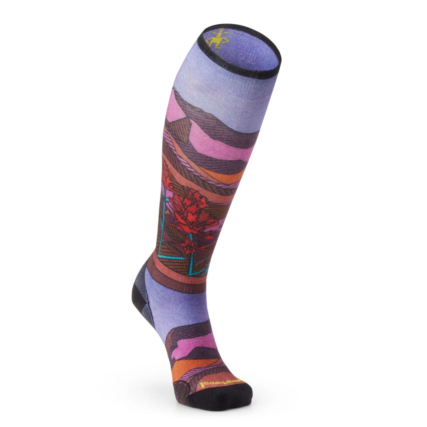 Ski Zero Cushion Floral Field Print Over The Calf Socks (Women's) - SW002165