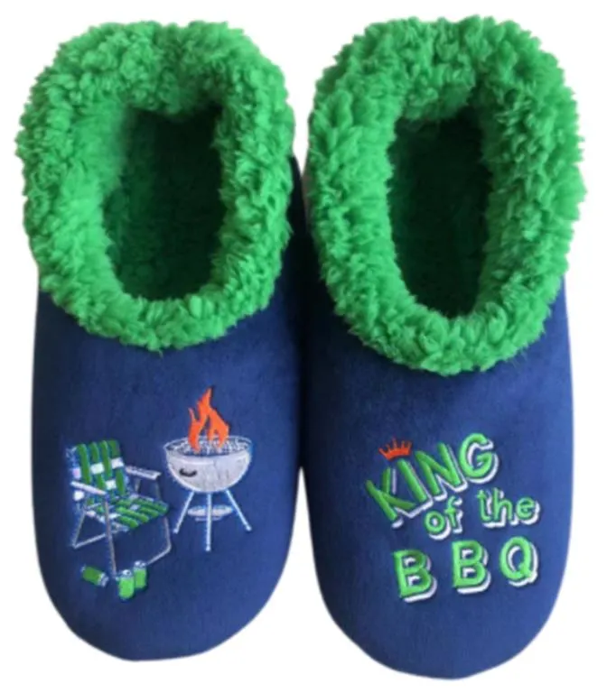 Slumbies® Cosy Men's Slippers ~ King of the BBQ