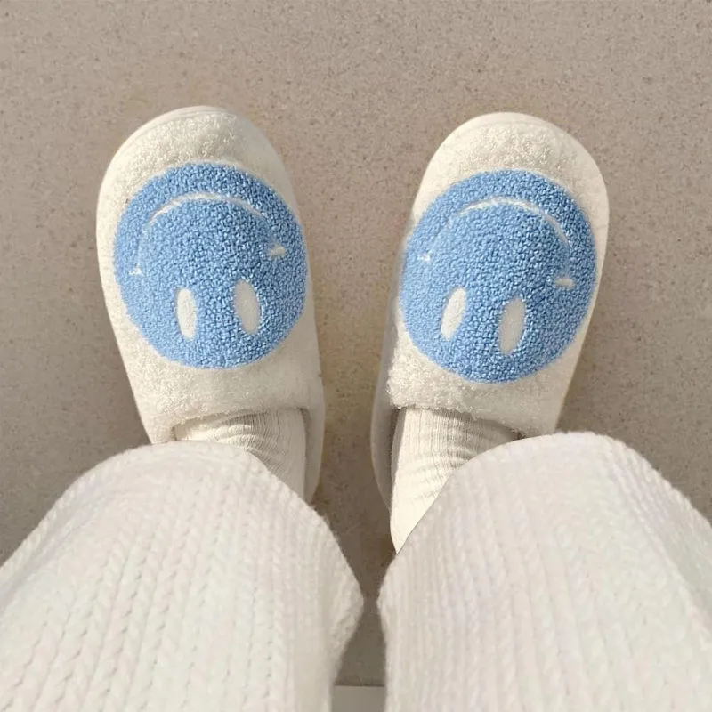 Smiley Printed Plush Slippers