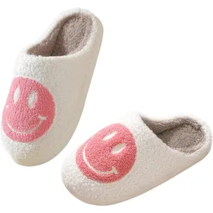 Smiley Printed Plush Slippers