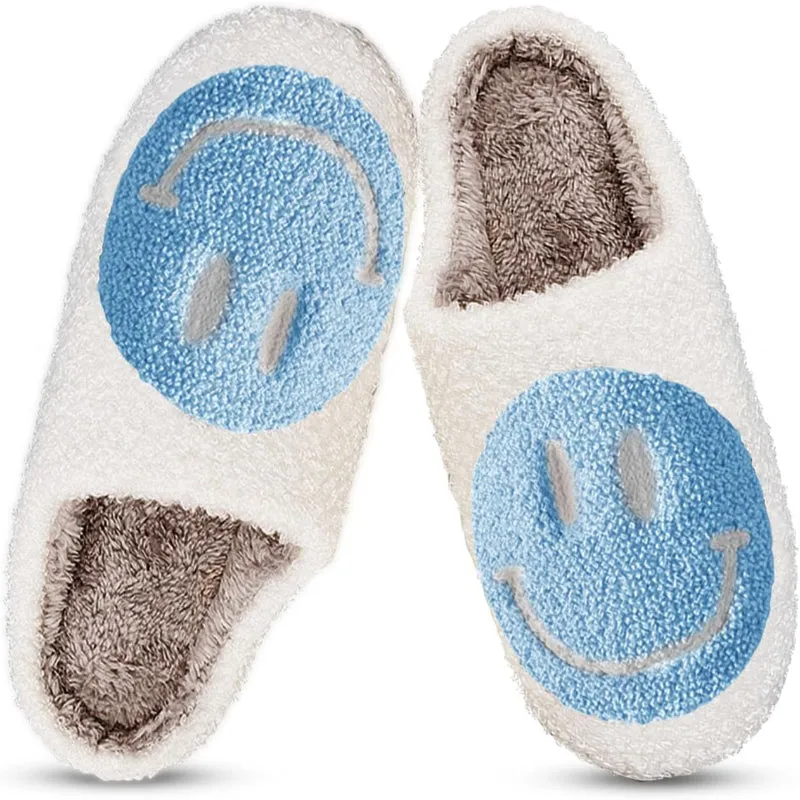 Smiley Printed Plush Slippers