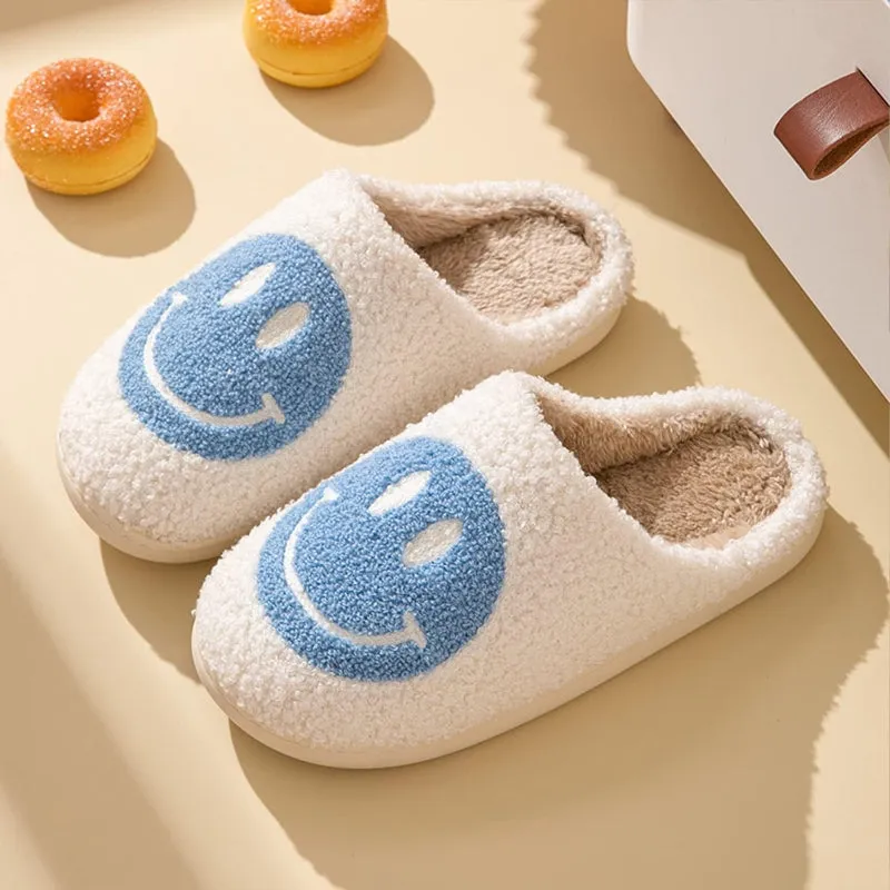 Smiley Printed Plush Slippers