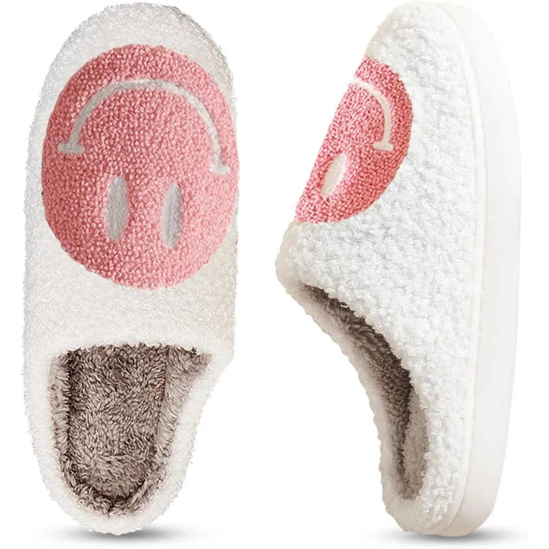 Smiley Printed Plush Slippers
