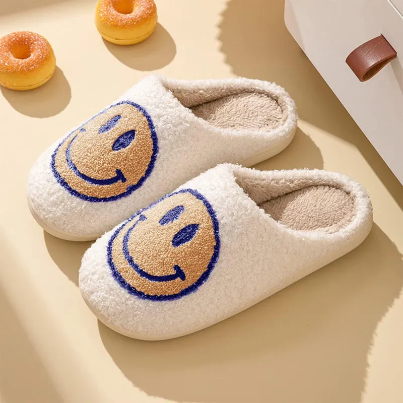 Smiley Printed Plush Slippers