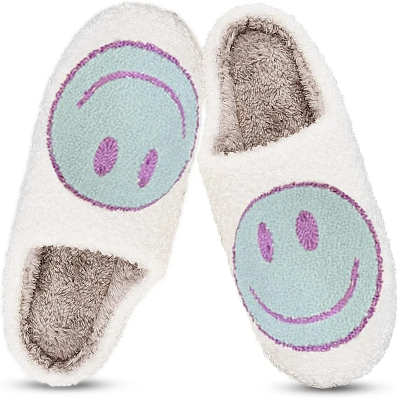 Smiley Printed Plush Slippers