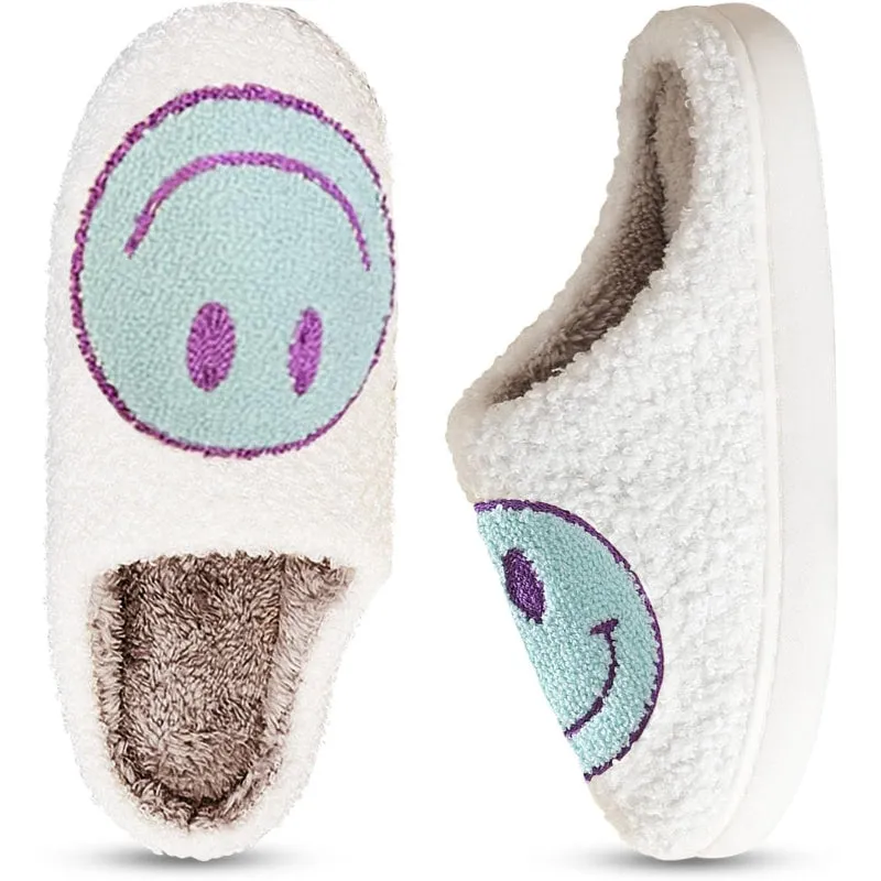 Smiley Printed Plush Slippers