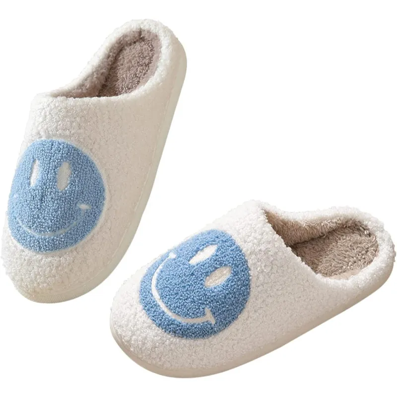 Smiley Printed Plush Slippers