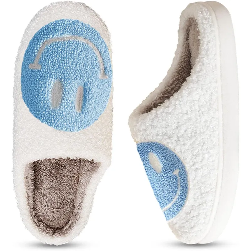 Smiley Printed Plush Slippers