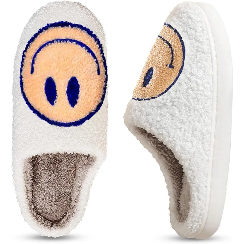 Smiley Printed Plush Slippers