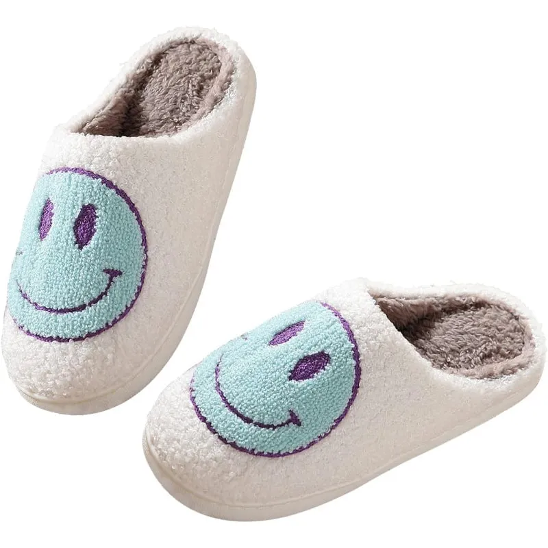 Smiley Printed Plush Slippers