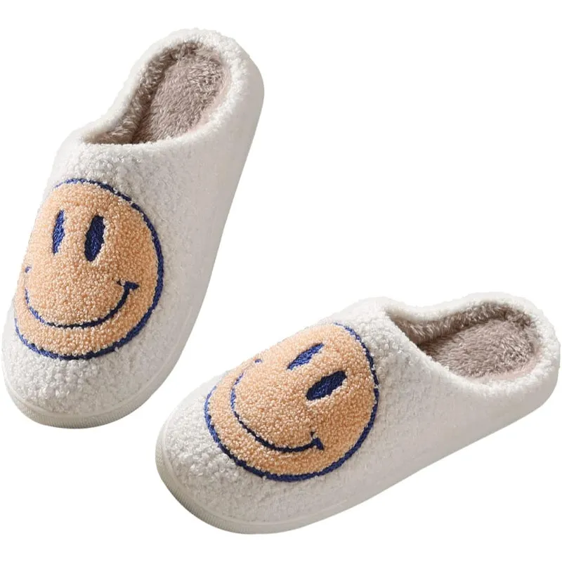 Smiley Printed Plush Slippers