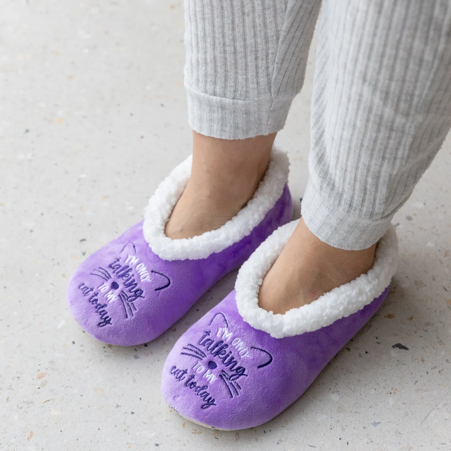 SnuggUps® Cosy Women's Slippers ~ I'm Only Talking To My Cat Today