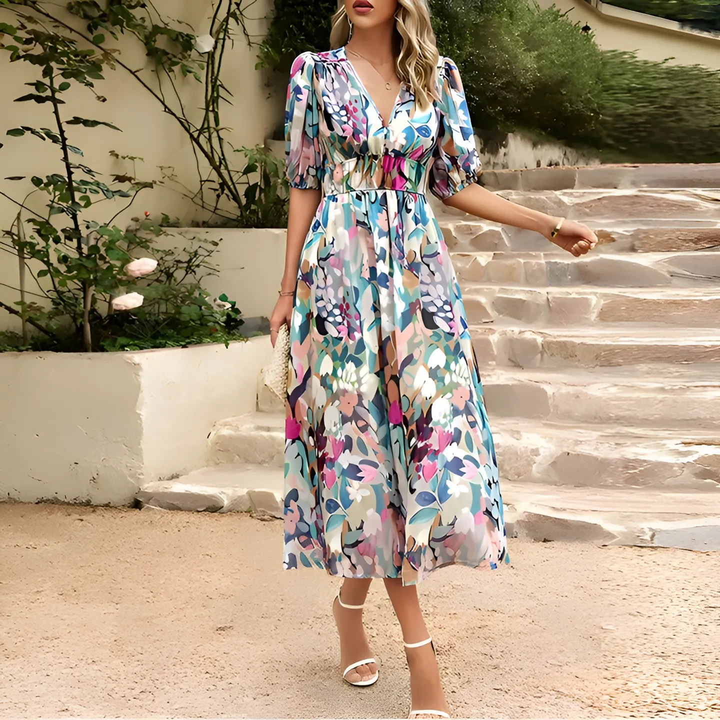 Sophie™ - Chic V-Neck Dress