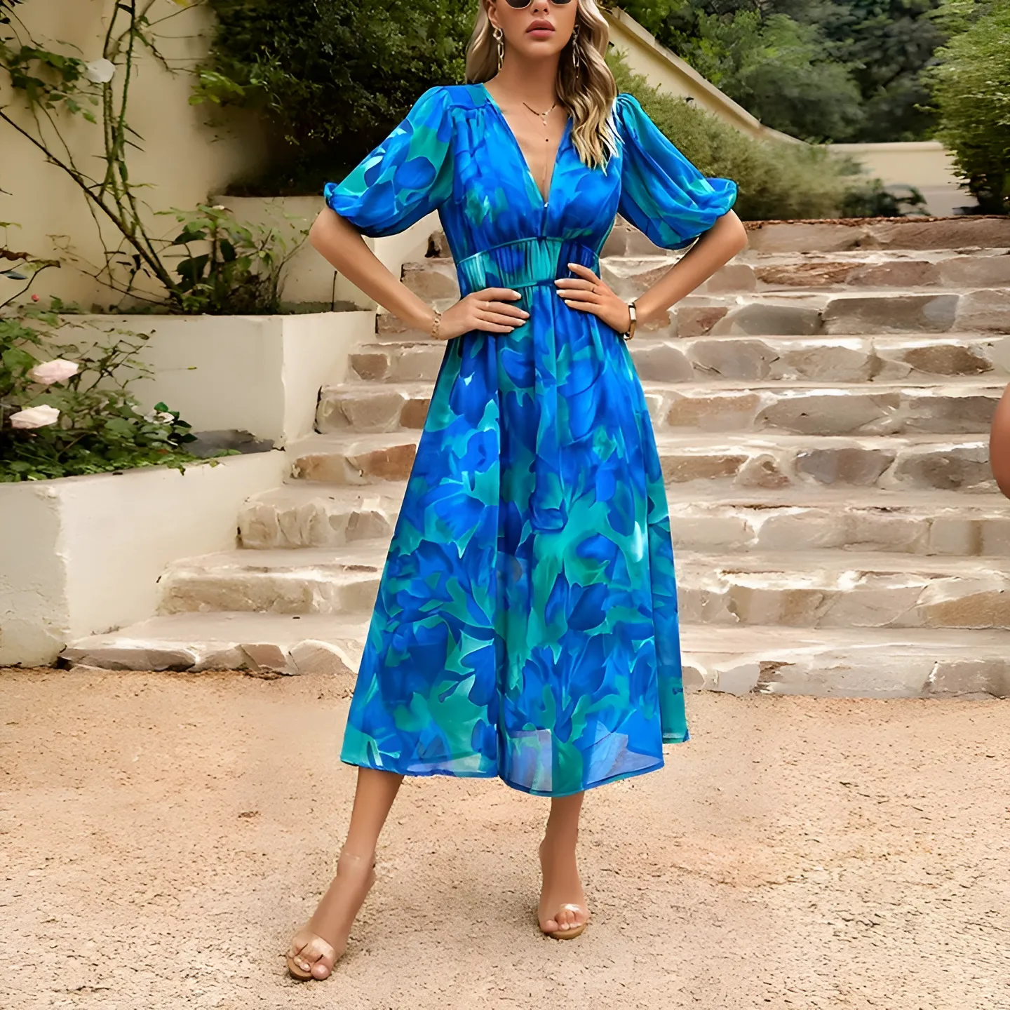Sophie™ - Chic V-Neck Dress