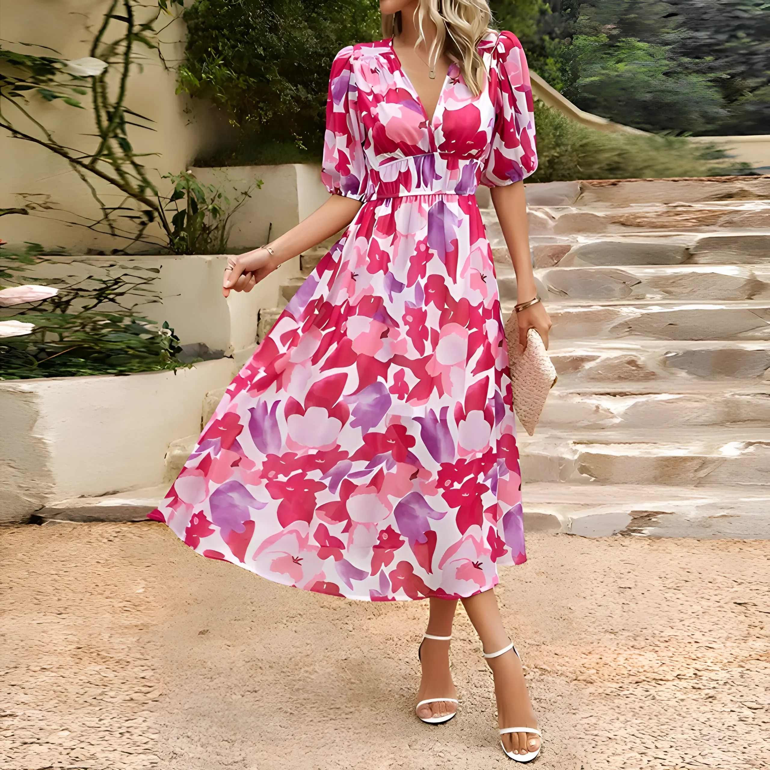 Sophie™ - Chic V-Neck Dress