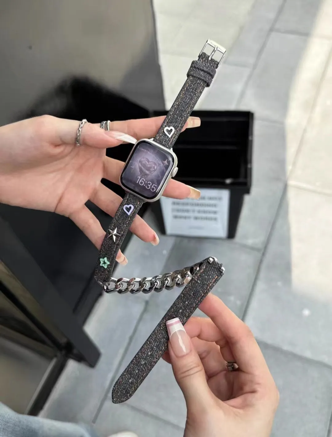Star Canvas fabric Apple Watch Band Women