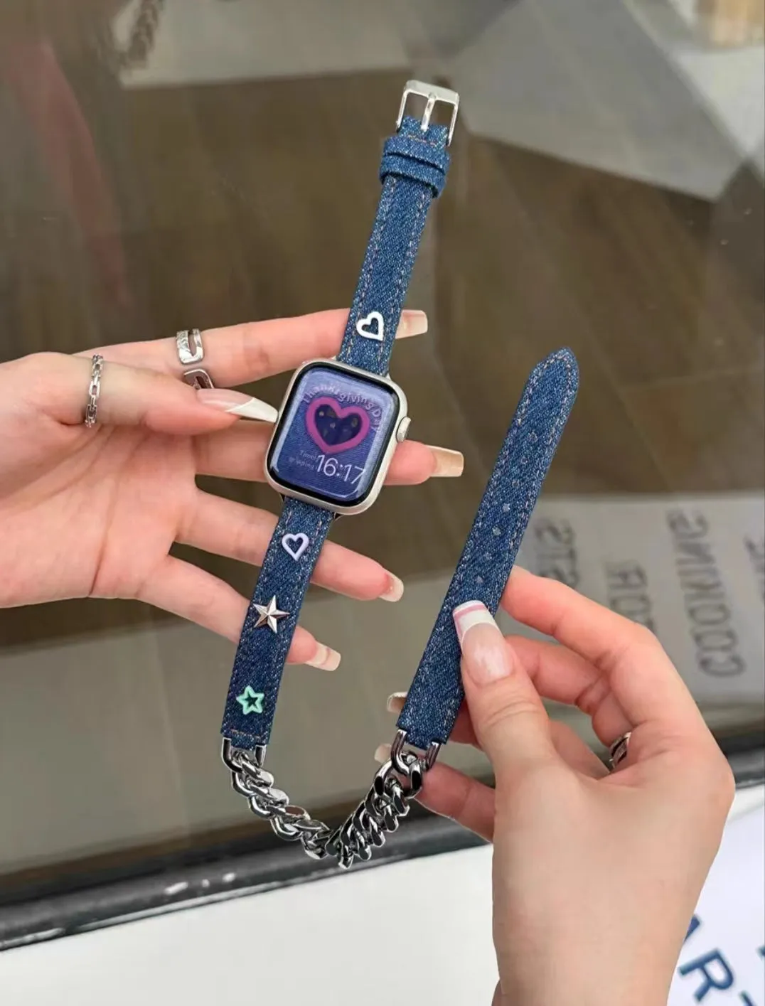 Star Canvas fabric Apple Watch Band Women