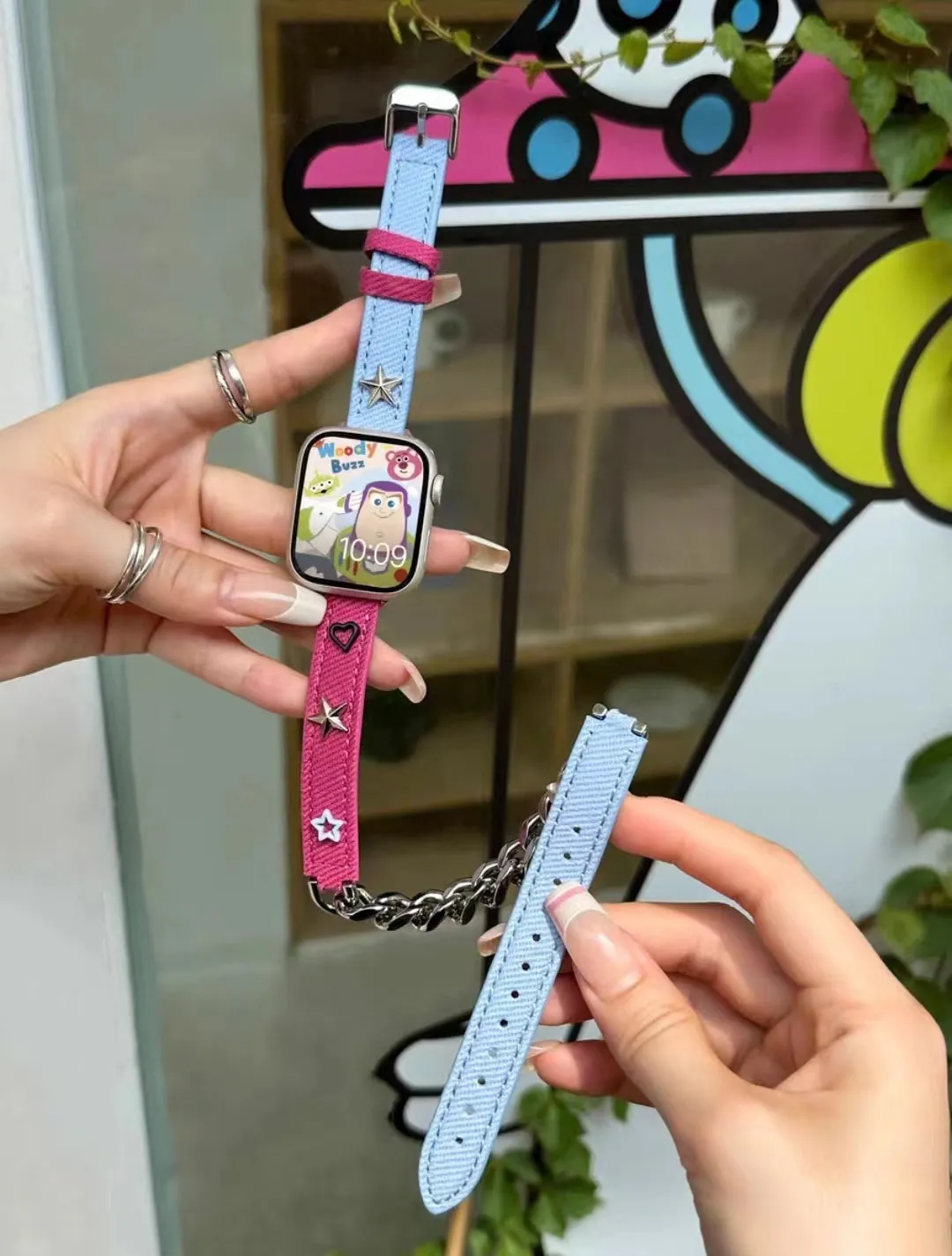 Star Canvas fabric Apple Watch Band Women