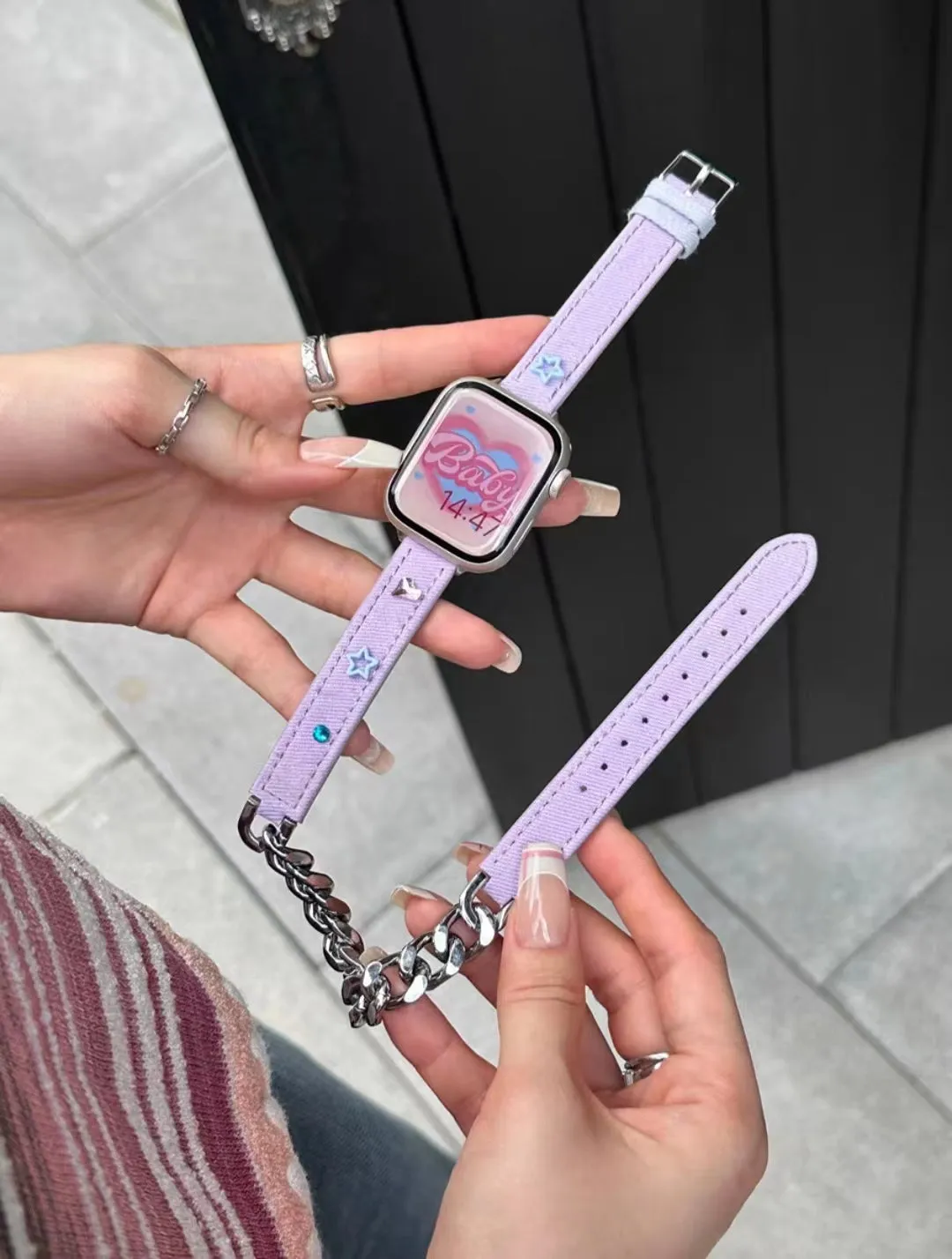 Star Canvas fabric Apple Watch Band Women