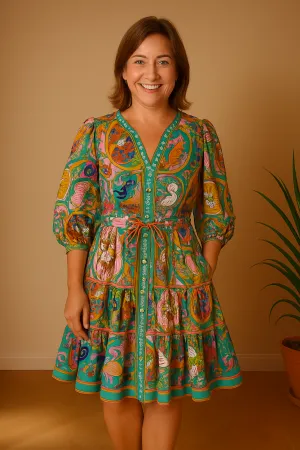 Stefanie® | Printed Lace-up Dress