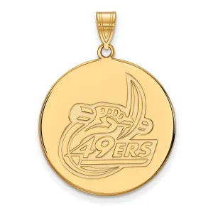 Sterling Silver Gold-plated University of North Carolina at Charlotte 49ers Extra Large Disc Pendant