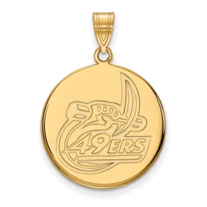 Sterling Silver Gold-plated University of North Carolina at Charlotte 49ers Large Disc Pendant