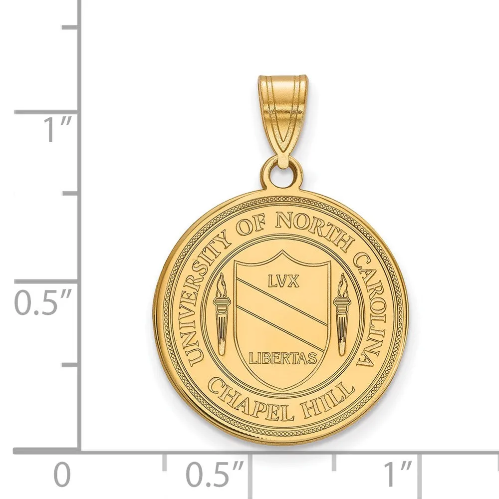 Sterling Silver Gold-plated University of North Carolina Large Crest Pendant
