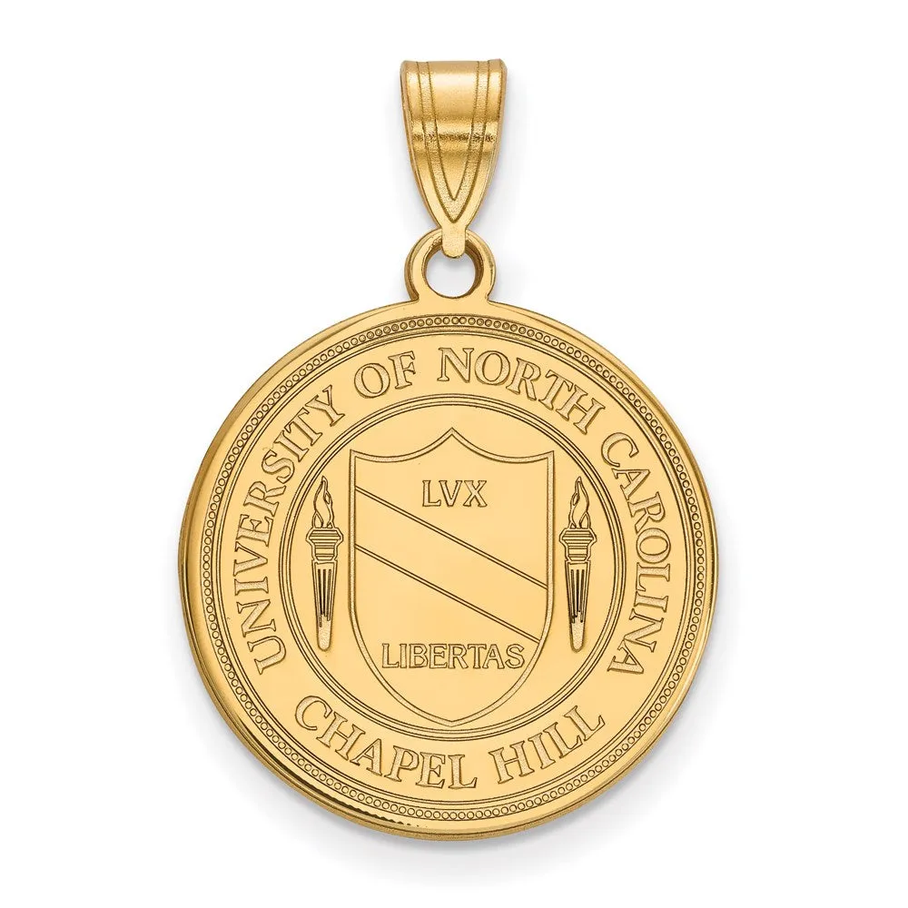 Sterling Silver Gold-plated University of North Carolina Large Crest Pendant