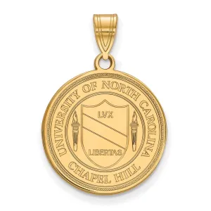 Sterling Silver Gold-plated University of North Carolina Large Crest Pendant