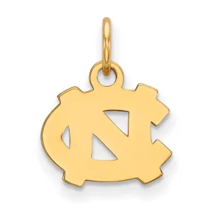 Sterling Silver Gold-plated University of North Carolina N-C Extra Small Pendant