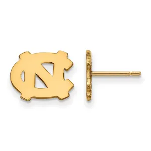 Sterling Silver Gold-plated University of North Carolina N-C Extra Small Post Earrings