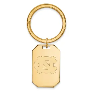 Sterling Silver Gold-plated University of North Carolina N-C Key Ring