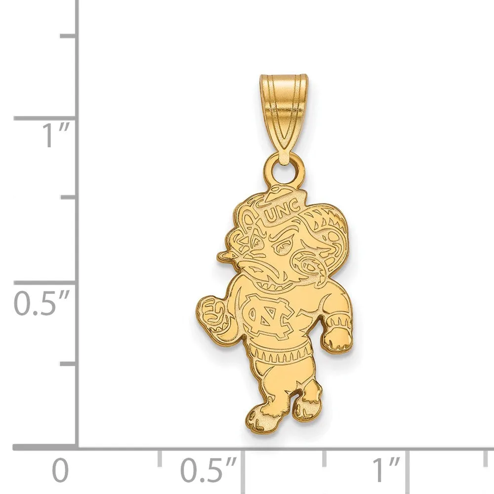 Sterling Silver Gold-plated University of North Carolina Ram Large Pendant