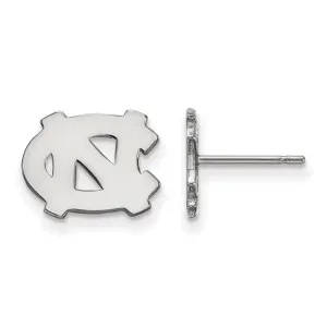 Sterling Silver Rhodium-plated University of North Carolina N-C Extra Small Post Earrings