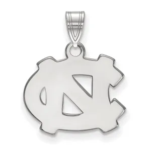 Sterling Silver Rhodium-plated University of North Carolina N-C Small Pendant