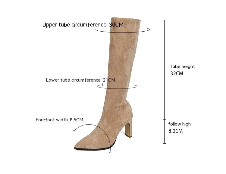 Suede Side Zipper Boot