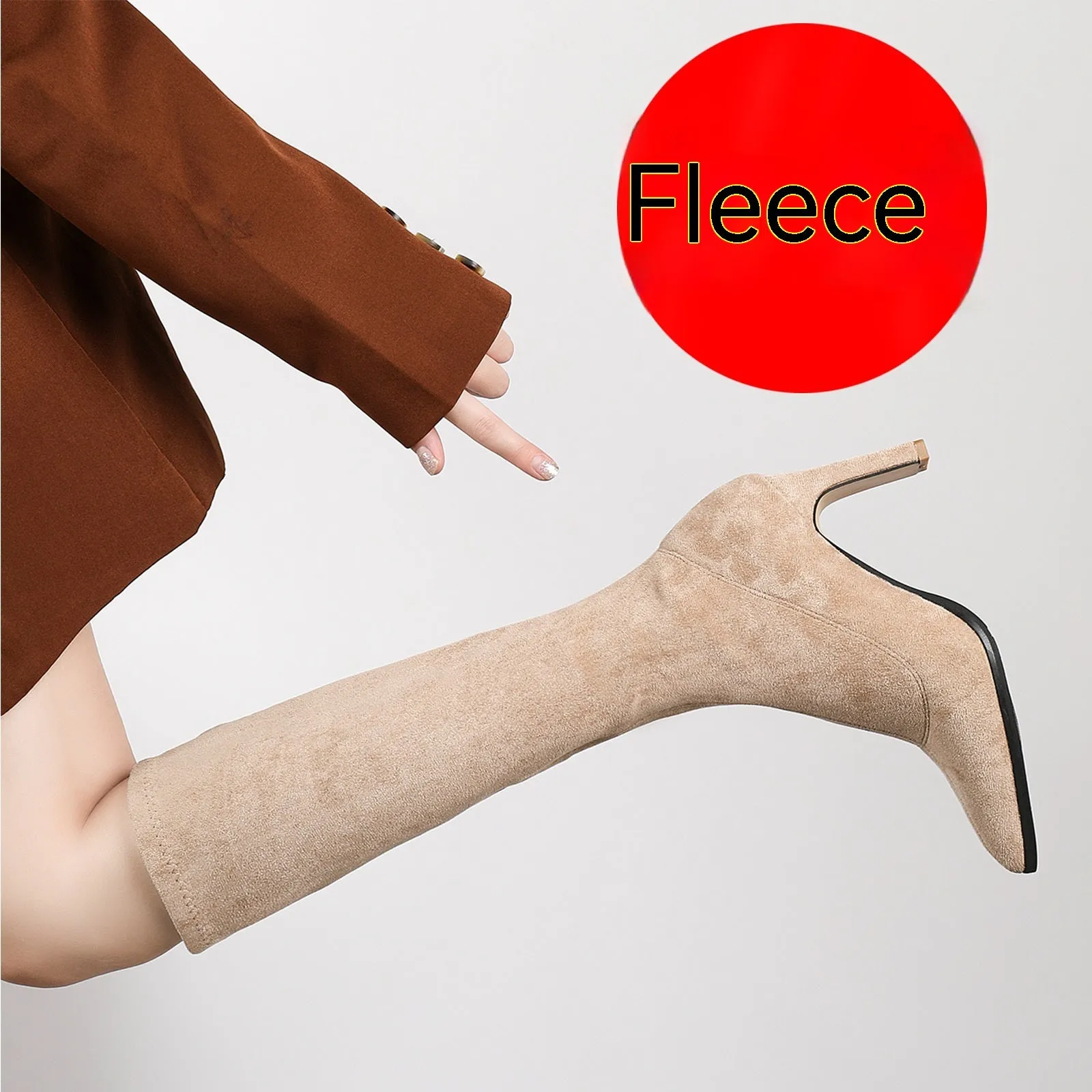 Suede Side Zipper Boot