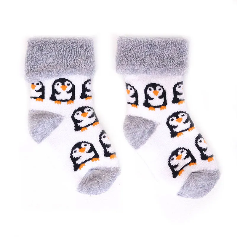 Towelling Penguin Baby Socks