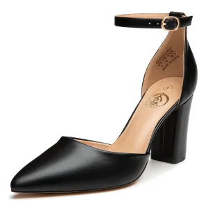 Trary Black Pumps for Women, Black Heels Closed Toe, Pumps Shoes Women 3 Inch Heel, Block Heel for Women, Chunky Heels for Women, Pointed Toe Womens Pumps, Women Dress Shoes for Wedding Party Office