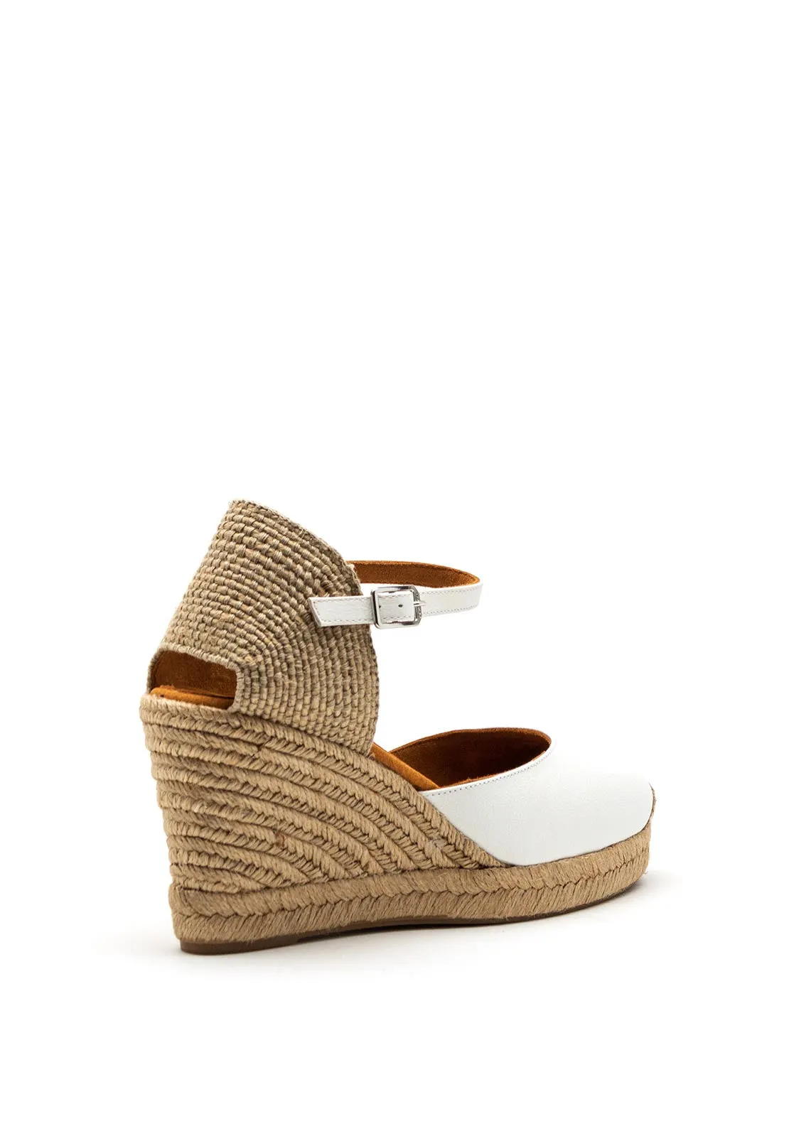 Unisa Castilla Leather Espadrille Wedges, White