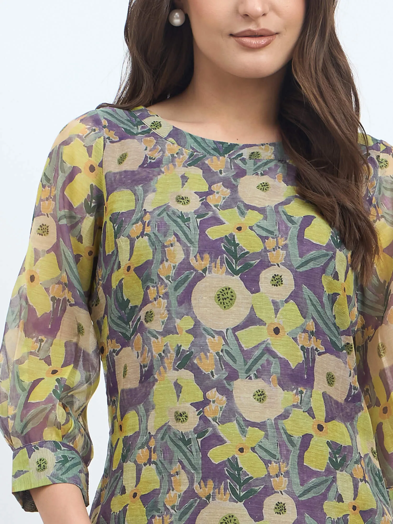 Valerie Floral Shift Dress - Yellow & Purple